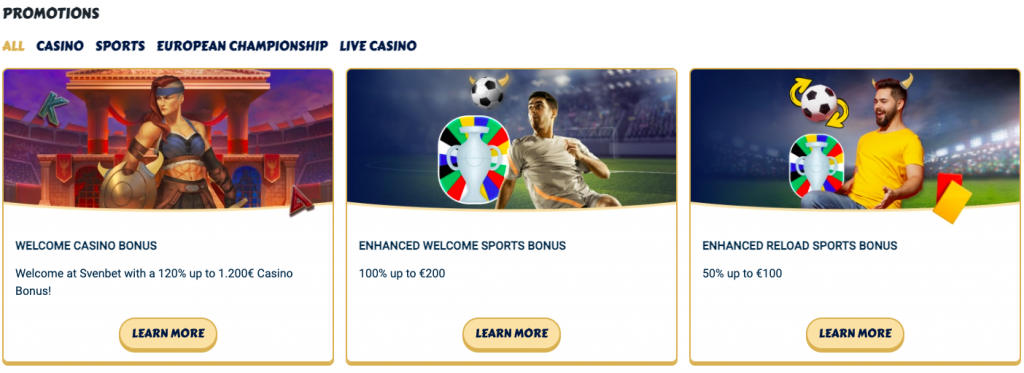 Sven Bet Casino bonus